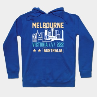 Retro Melbourne Australia Vintage Aussie City Skyline Hoodie